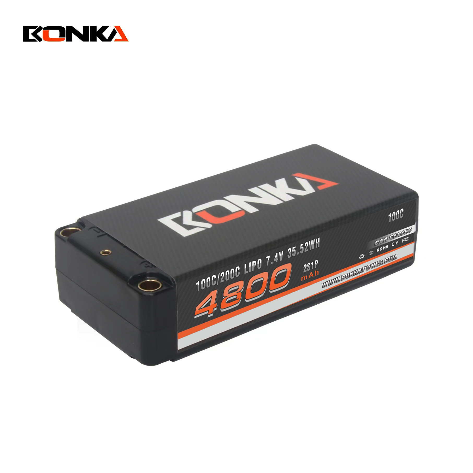 BONKA 4800mAh 100C 2S 7.4V Shorty Pack for RC Car